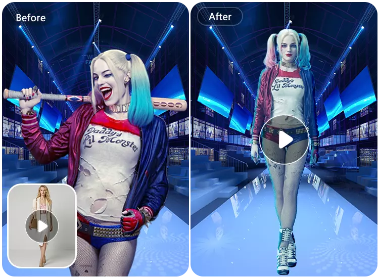 Fashion Model Photos Transformed into Virtual Runway Videos