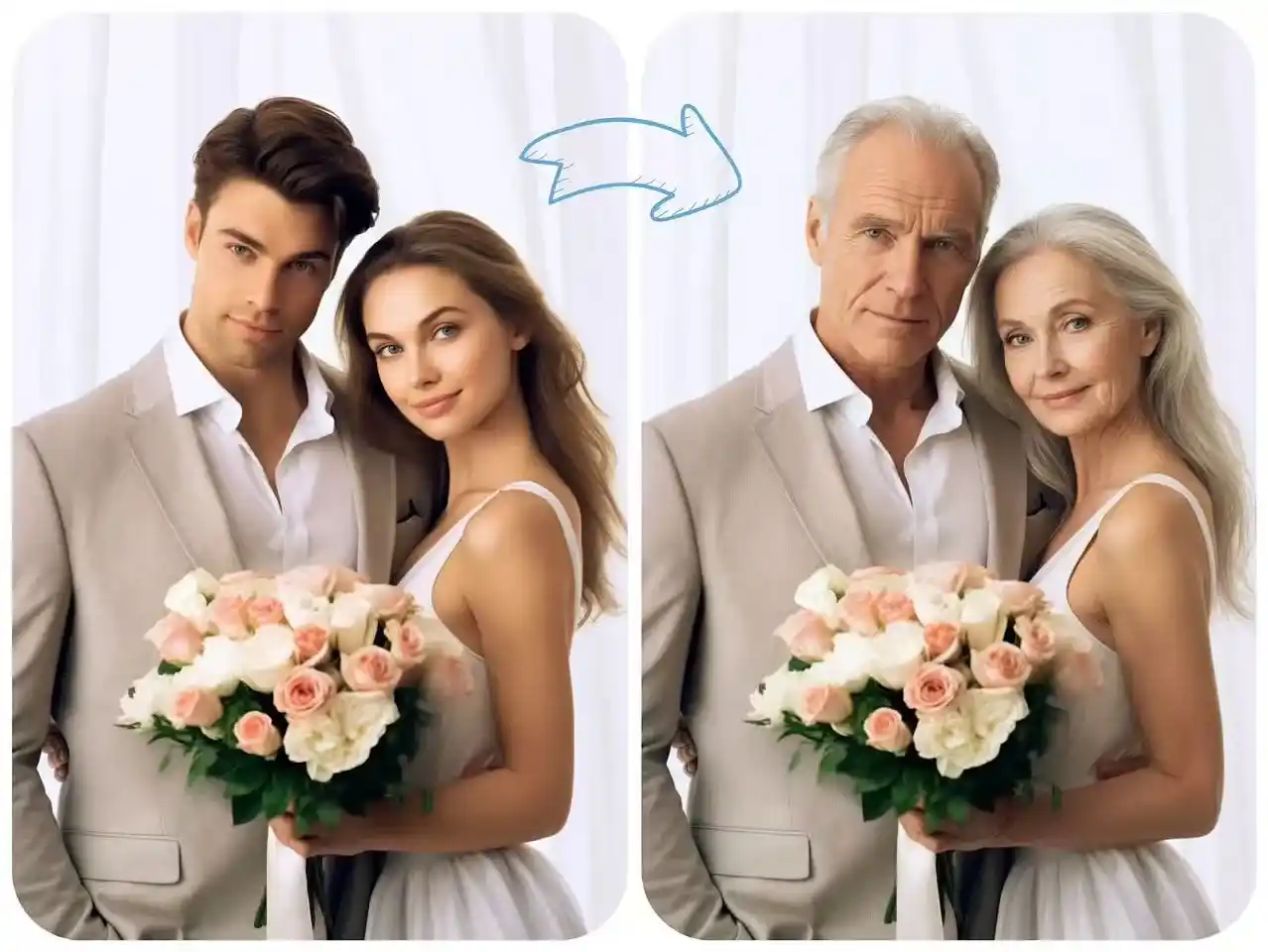 Grow Older Together with Your Partner With AI Aging Filter