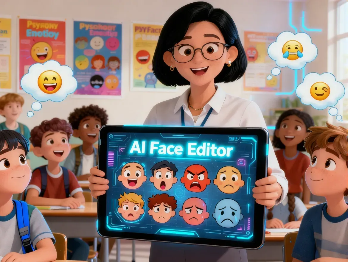 AI Face Editor for Education & Psychology Analysis Templates