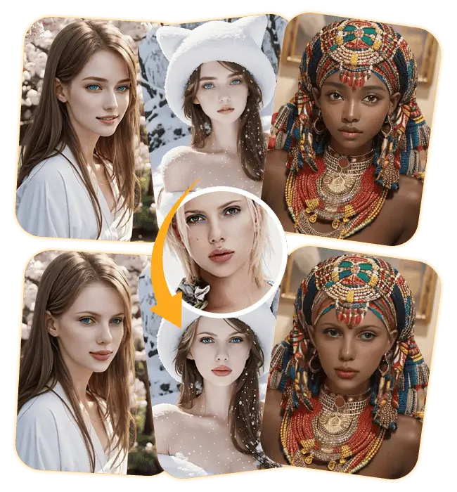 Aire de jeu d'échange de visages en lot