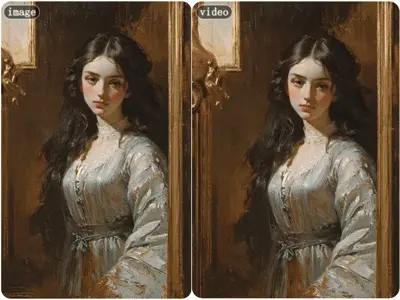 Turn oil painting into chibi style video