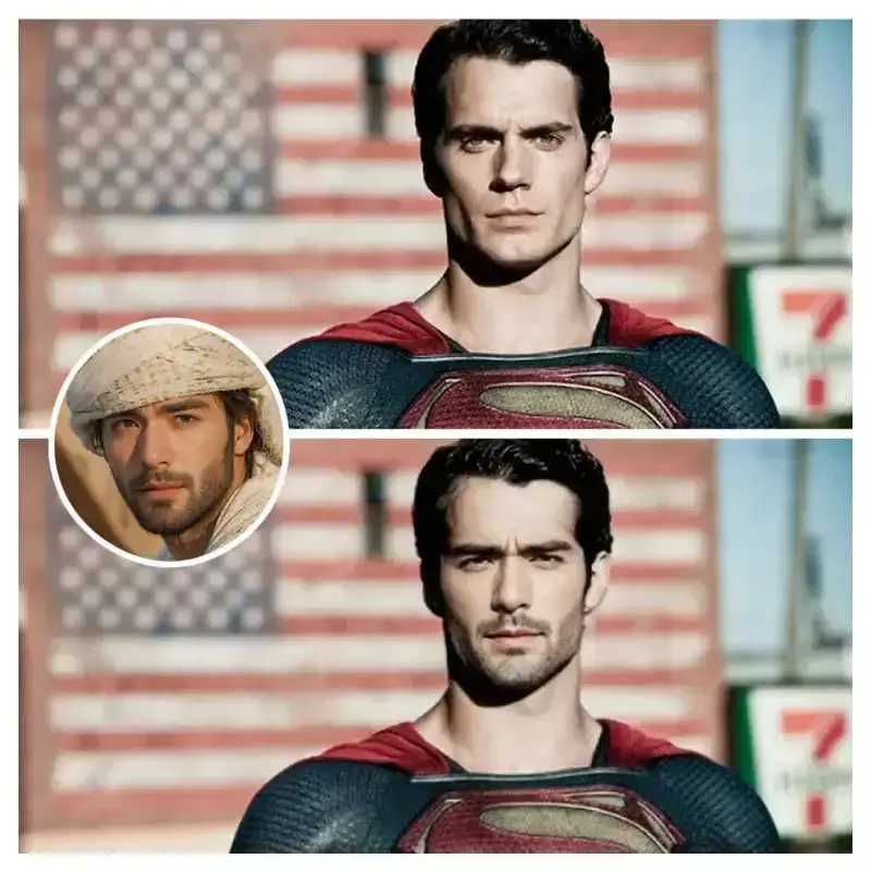 AI-generated head swap superman image