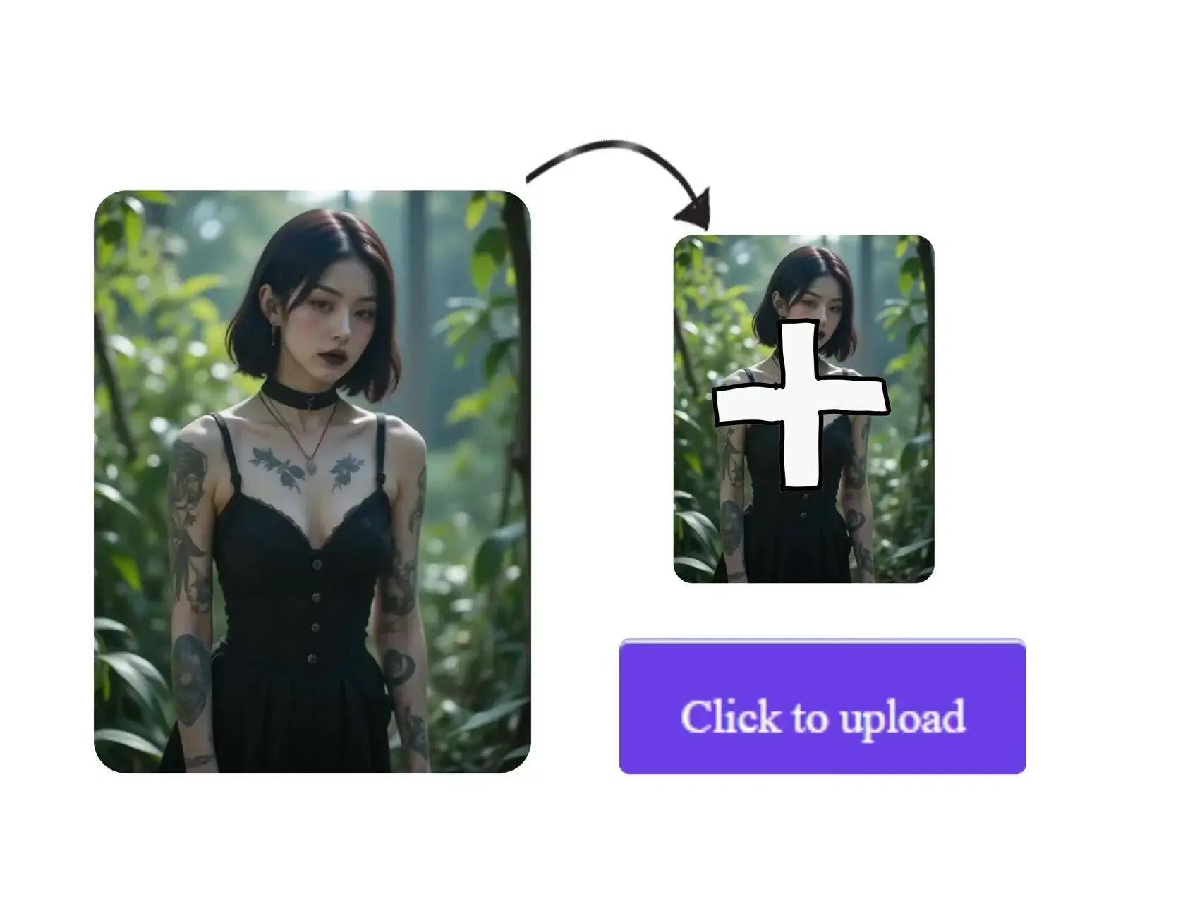 Unggah gambar Anda ke AI bikini video generator
