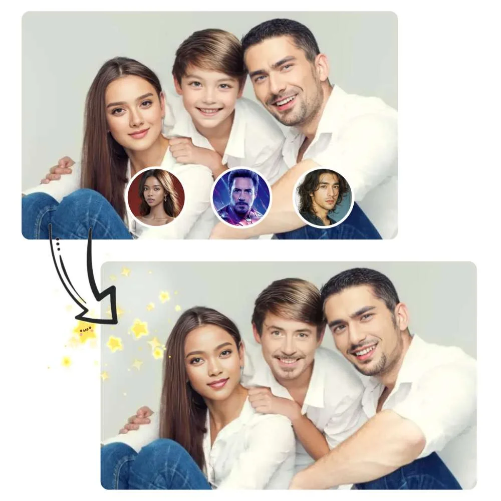 Échangez plusieurs visages sur une photo de groupe pour faire une farce à votre famille ou vos amis