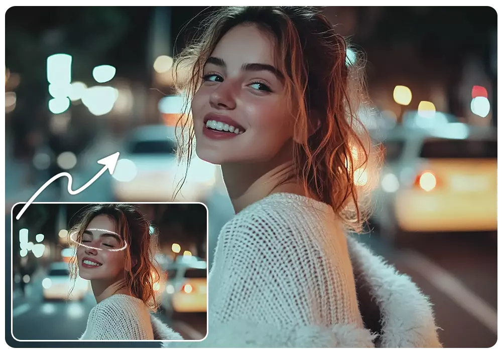 One-click Selfie Repair with AI Open Eyes in Photos