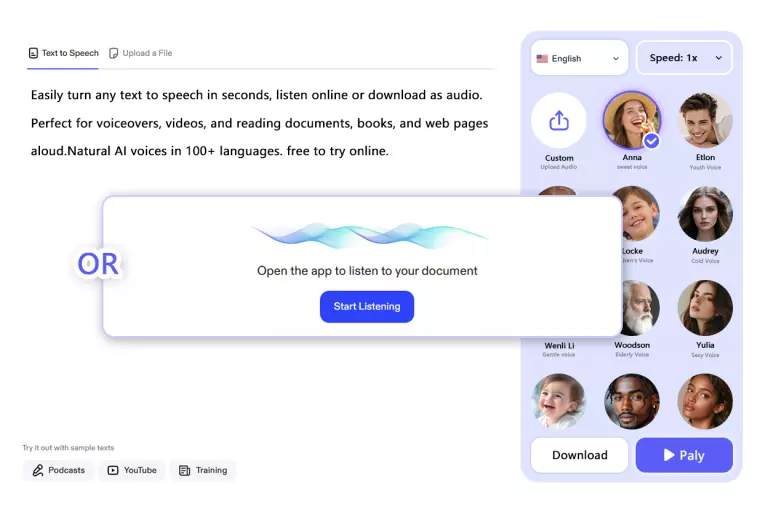 Enter text or upload a document