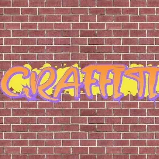 Orange graffiti letter