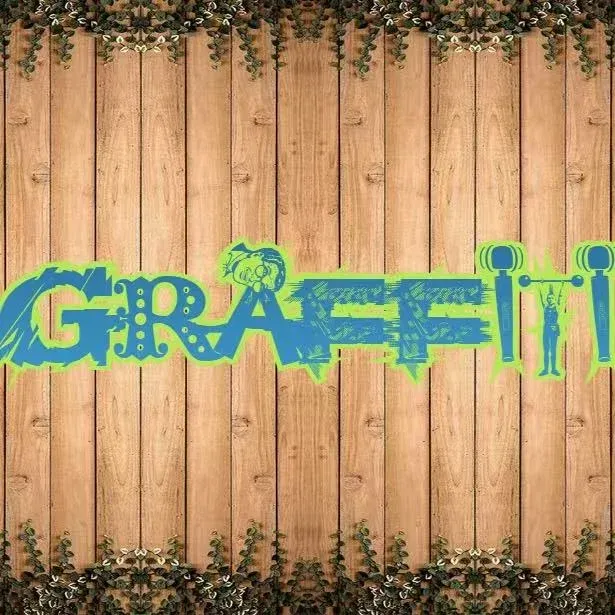 Green doodle style graffiti letter