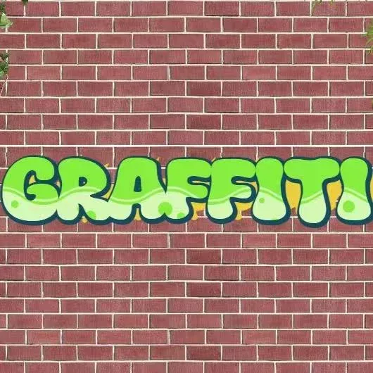 Green cool graffiti letter