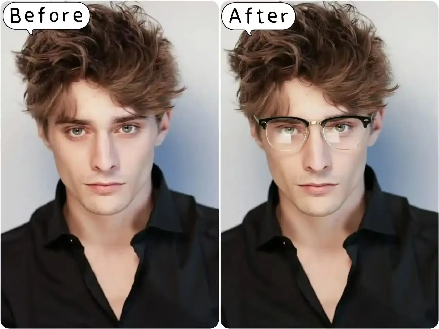 Man virtual try on glasses