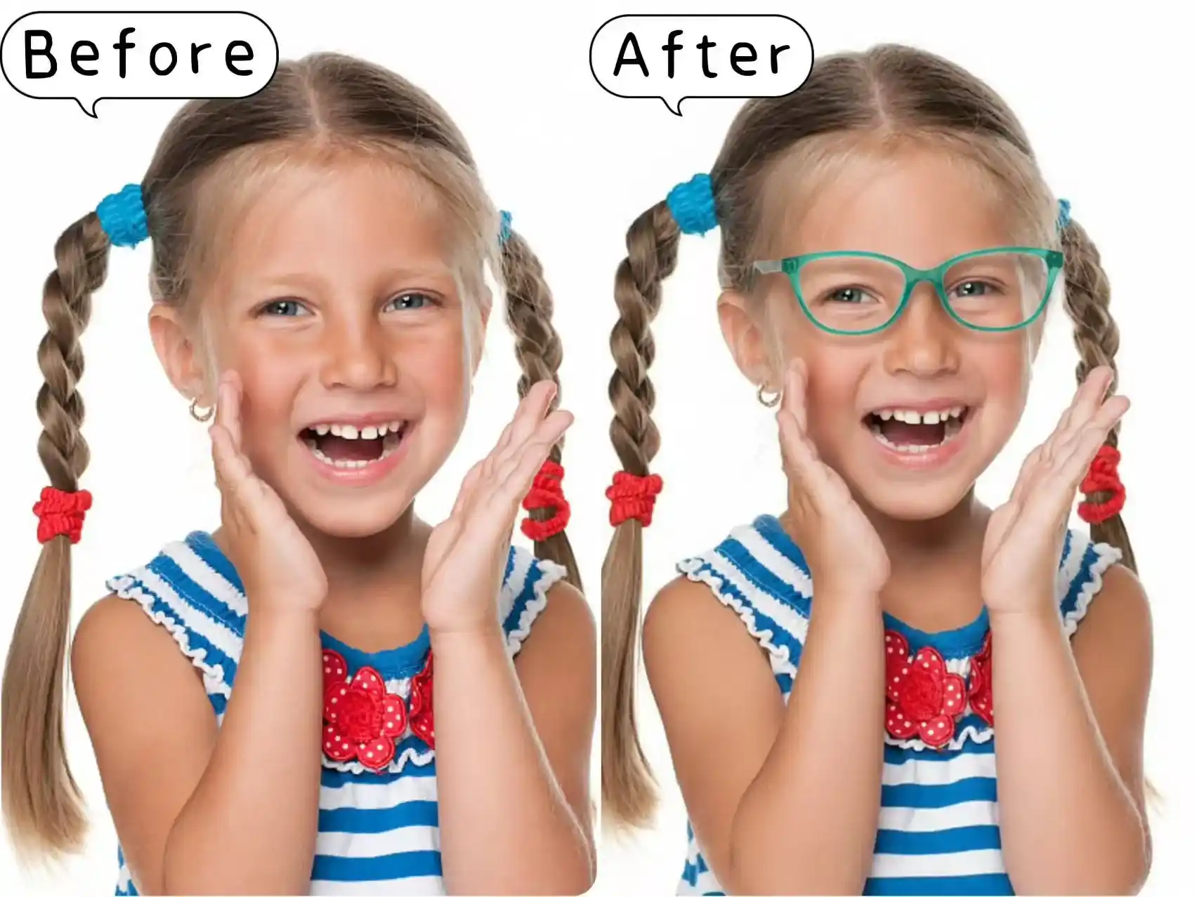 Kid virtual try on glasses