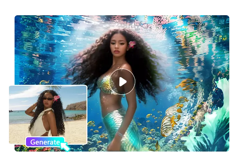 Swim as a Mermaid with Our AI Mermaid Filter